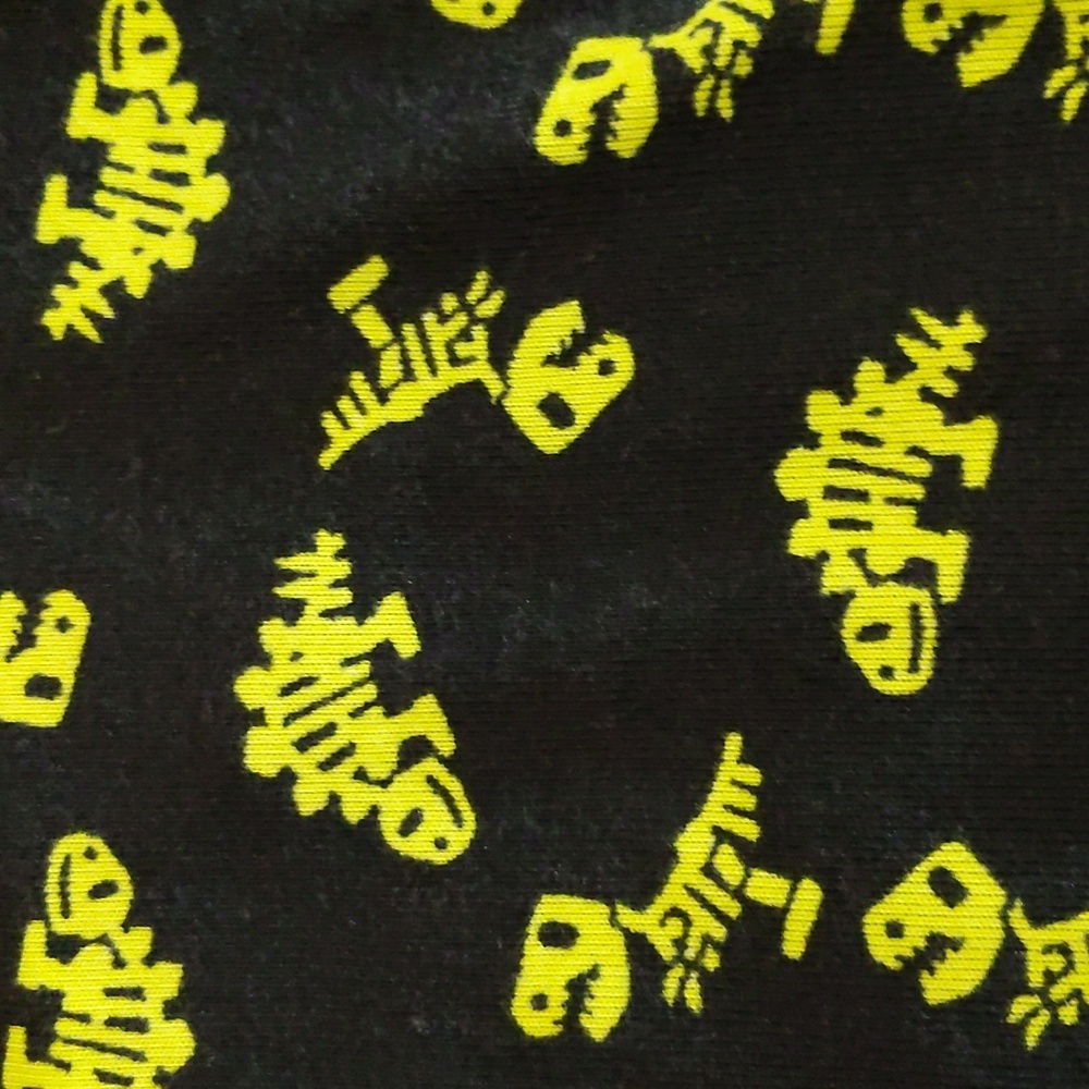 Joe Fresh| NWT Black With Neon Yellow Dinosaur Bones Print Pajamas